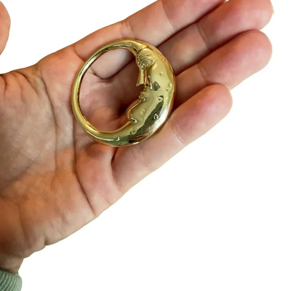 Vintage Jewelry Man on the Moon Brooch Moon Jewelry